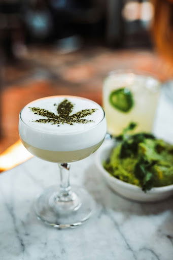 A cup of cannabis drink